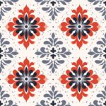 Elegant Floral Damask: Pointillism Style Seamless Pattern