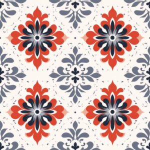 Elegant Floral Damask: Pointillism Style Seamless Pattern