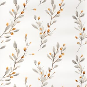 Elegant Oak and Gold Floral Design Seamless Pattern
