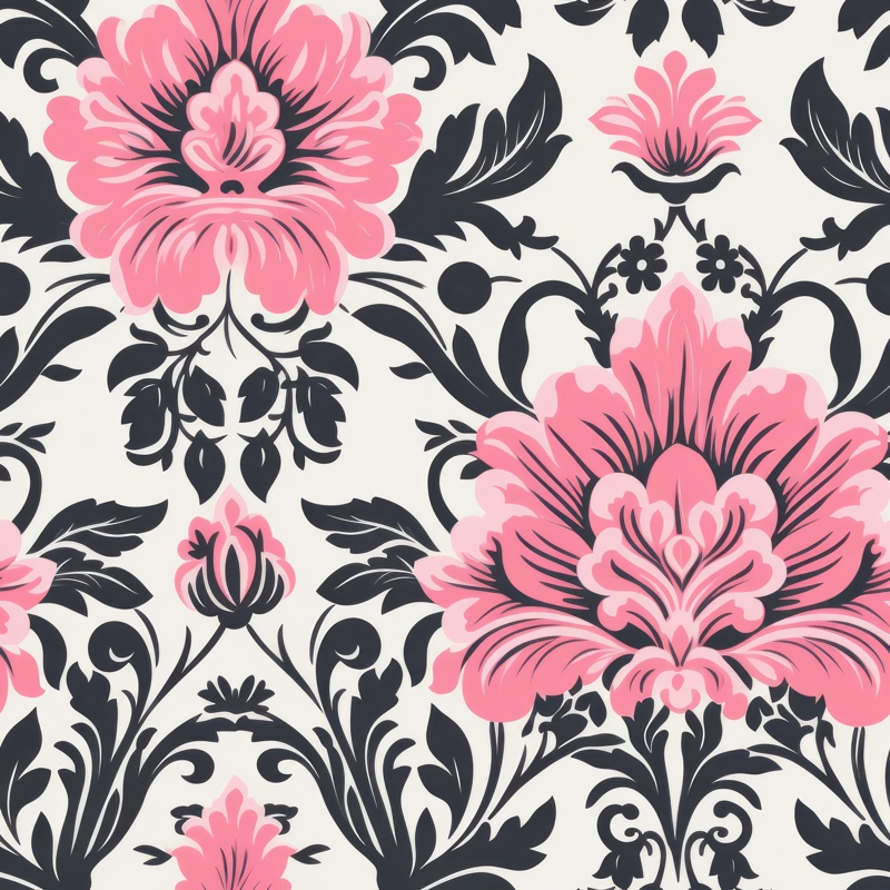 Elegant Pen and Ink Floral Delight Seamless Pattern