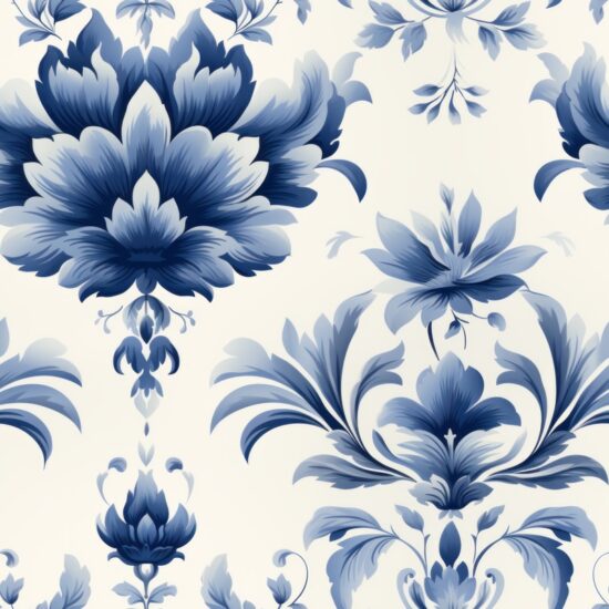 Elegant Pen and Ink Floral Design Seamless Pattern