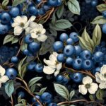 Elegant Renaissance Blueberry Delight Pattern Seamless Pattern