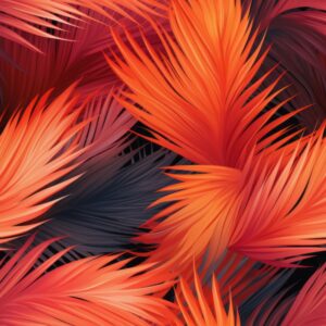 Ember Palm Leaf Fractal Accessory Seamless Pattern