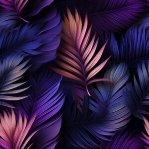 Enchanted Midnight Palmleaf Accessory Fractal Seamless Pattern