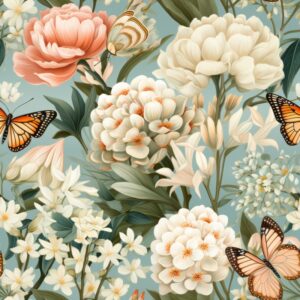 Enchanting Blooms: Natures Botanical Symphony Seamless Pattern