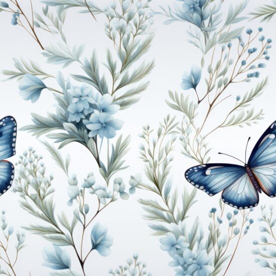 Enchanting Botanical Butterfly Delights Seamless Pattern