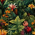 Enchanting Floral Brazil Jungle Pattern Seamless Pattern