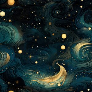 Enchanting Night Sky Illustration Pattern Seamless Pattern