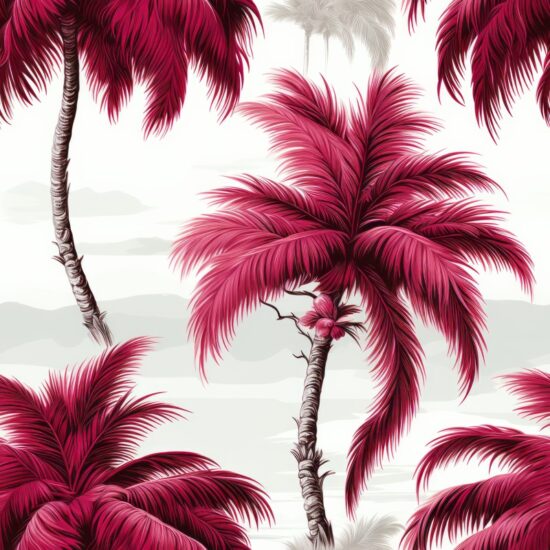 Engraved Palm Tree Delicacy Seamless Pattern