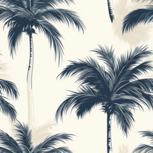 Engraved Palm Tree Elegance Seamless Pattern