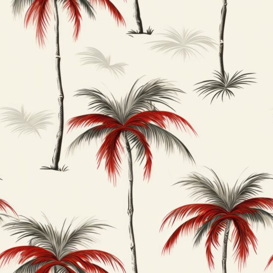 Engraved Palm Tree Elegance Seamless Pattern