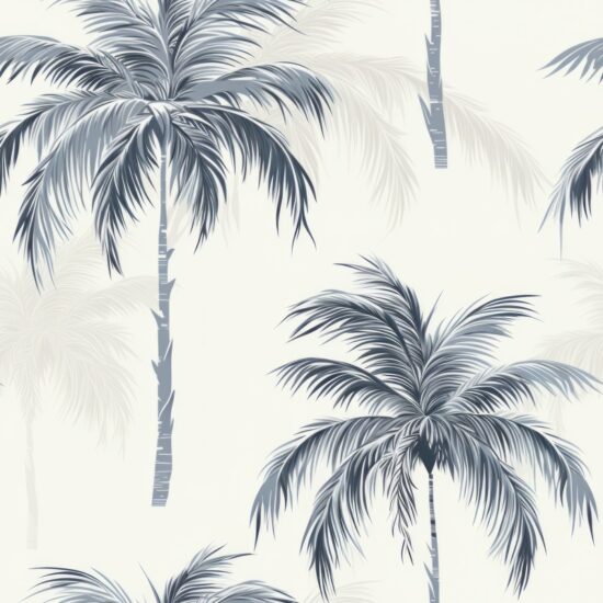 Engraved Palm Tree Paradise Seamless Pattern