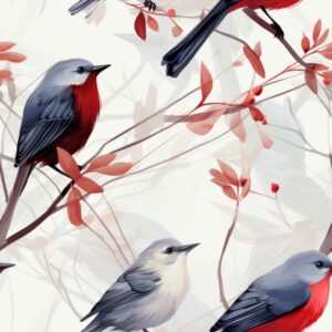 Ethereal Avian Harmony Seamless Pattern