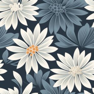 Ethereal Blooms: Woodcut Floral Delight Seamless Pattern