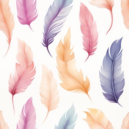 Ethereal Bohemian Feather Bliss Seamless Pattern