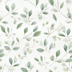 Eucalyptus Bliss: Soft Pastel Floral Seamless Pattern