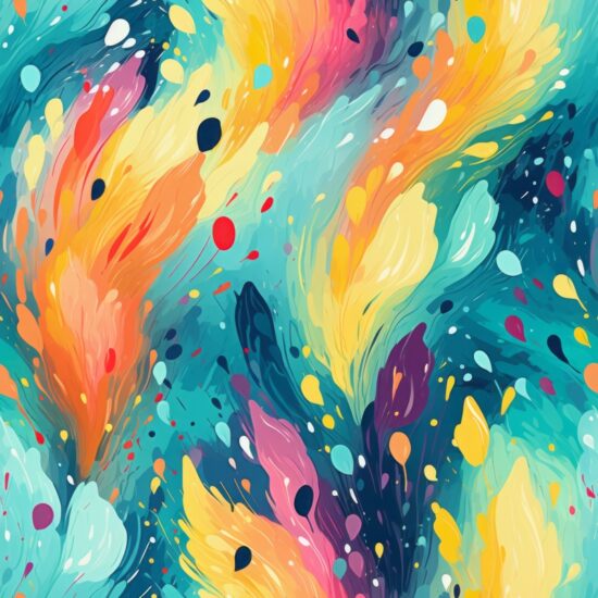 Expressionist Watercolor Brush Strokes Seamless Pattern