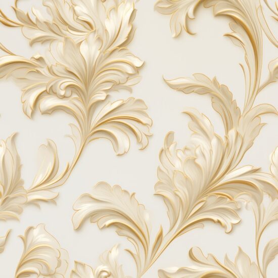 Faux Gold Accent Floral Wallpaper Seamless Pattern