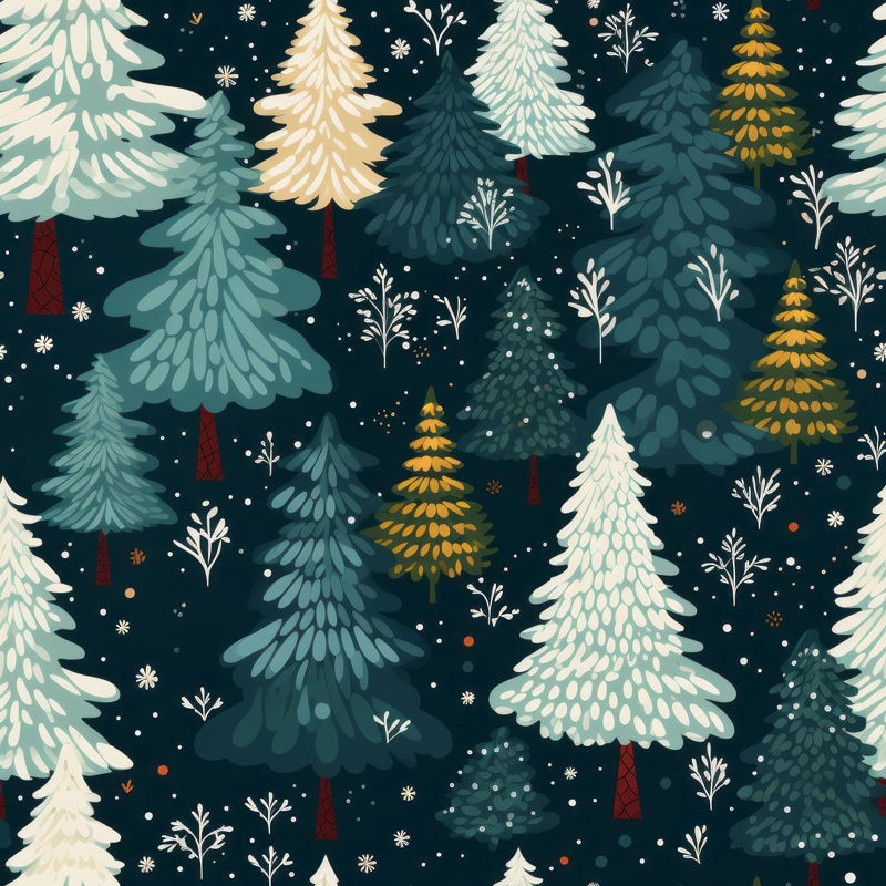 Winter Wonderland Woods Seamless Pattern Design for Download