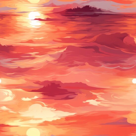 Fiery Canvas: Sunset Sky Painting Seamless Pattern