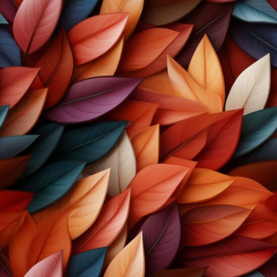 Fiery Ember Magnolia Leaf Seamless Seamless Pattern