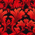 Fiery Floral Damask Pattern Seamless Pattern