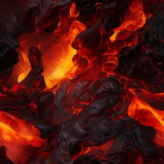 Fiery Flowing Lava Texture - Mountain Eruption Seamless Pattern