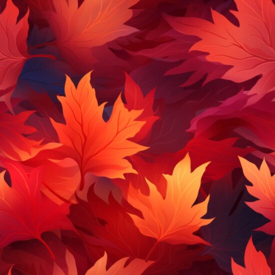 Fiery Maple Leaf Garden Seamless Pattern
