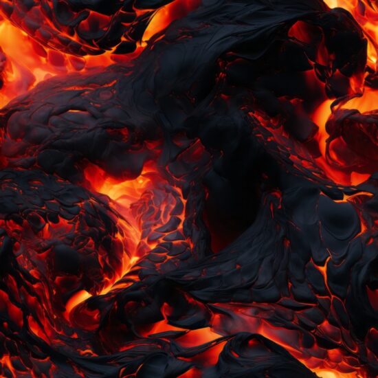 Fiery Mountain Eruption Design Seamless Pattern