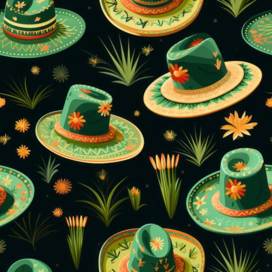 Fiesta Fun Sombrero Celebration Pattern Seamless Pattern