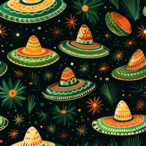 Fiesta Hat Mania: Cinco de Mayo Celebration Seamless Pattern