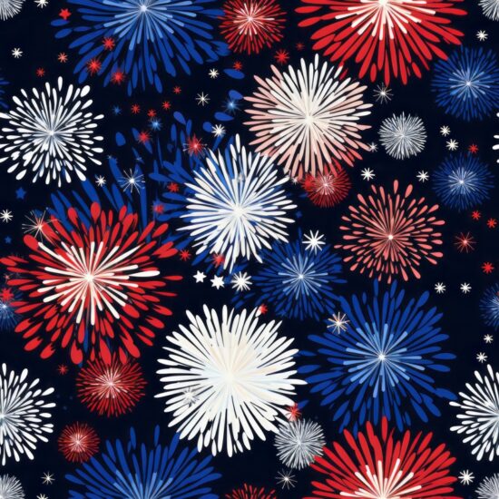 Firework Frenzy: Fourth of July Seamless Pattern
