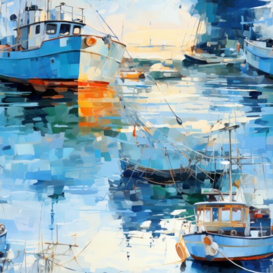 Fishing Impressions: Watercolor Boat Bliss Seamless Pattern