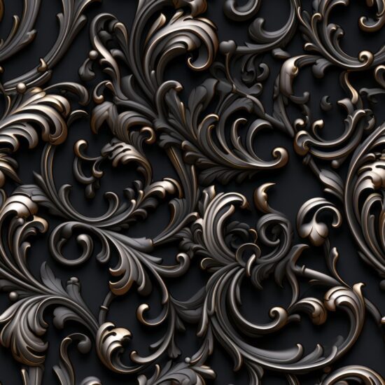 Floral Wrought Iron Elegance Seamless Pattern