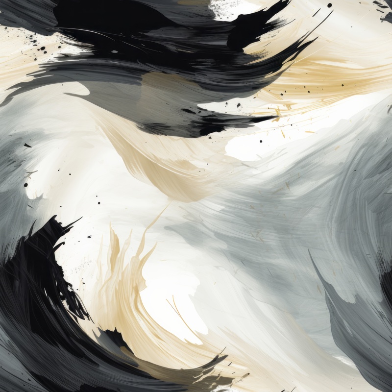 Flowing Serenity: Sumi-e Brushstrokes Seamless Pattern