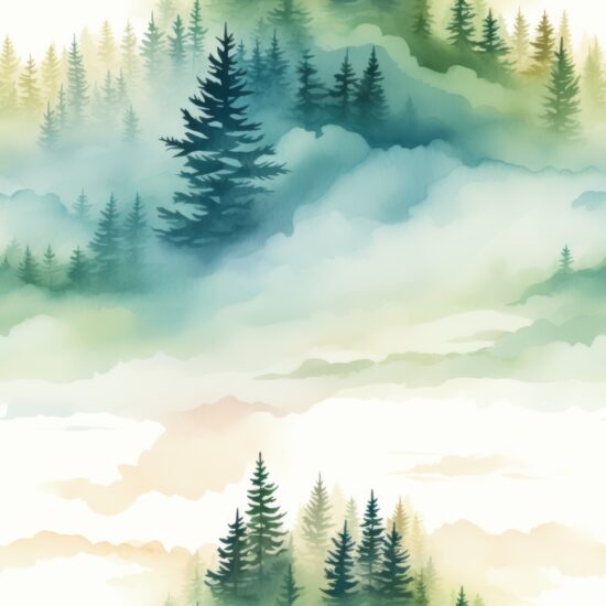Forest Watercolor Gradient Seamless Pattern