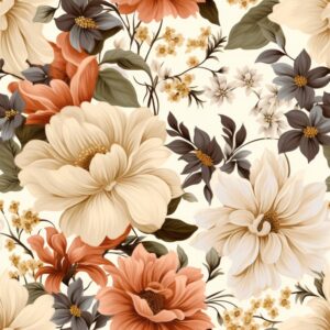 French Cottage Floral Elegance Seamless Pattern