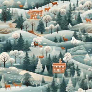 Frosty Forest Wonderland Seamless Pattern
