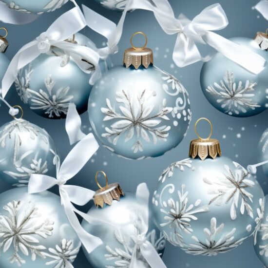 Frosty Ornaments: Silver Christmas Delight Seamless Pattern