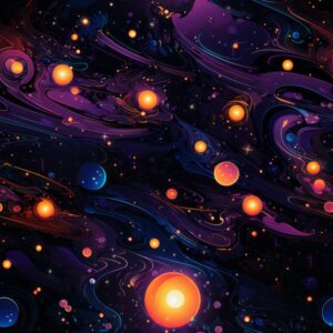 Galactic Dreamscape Seamless Pattern