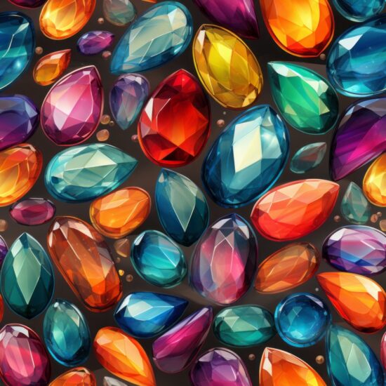 Gemstone Sparkle: Jewelry Design Delight Seamless Pattern
