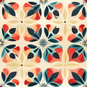 Geometric Blooming Delight Seamless Pattern