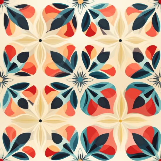 Geometric Blooming Delight Seamless Pattern