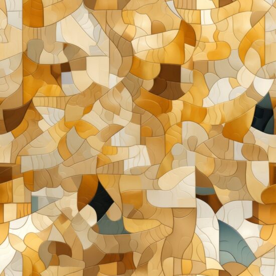 Golden Paper Scraps Tile Mosaic Seamless Pattern