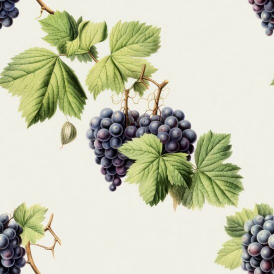 Gorgeous Watercolor Grape Fruit Pattern Seamless Pattern