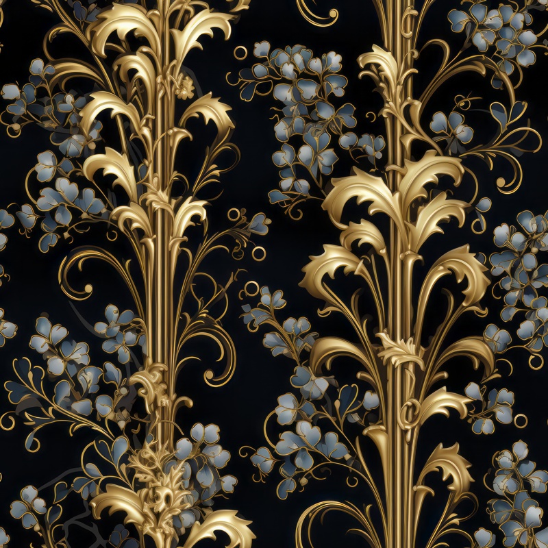 Gothic Floral Manuscript Design PTN 002651 pattern design
