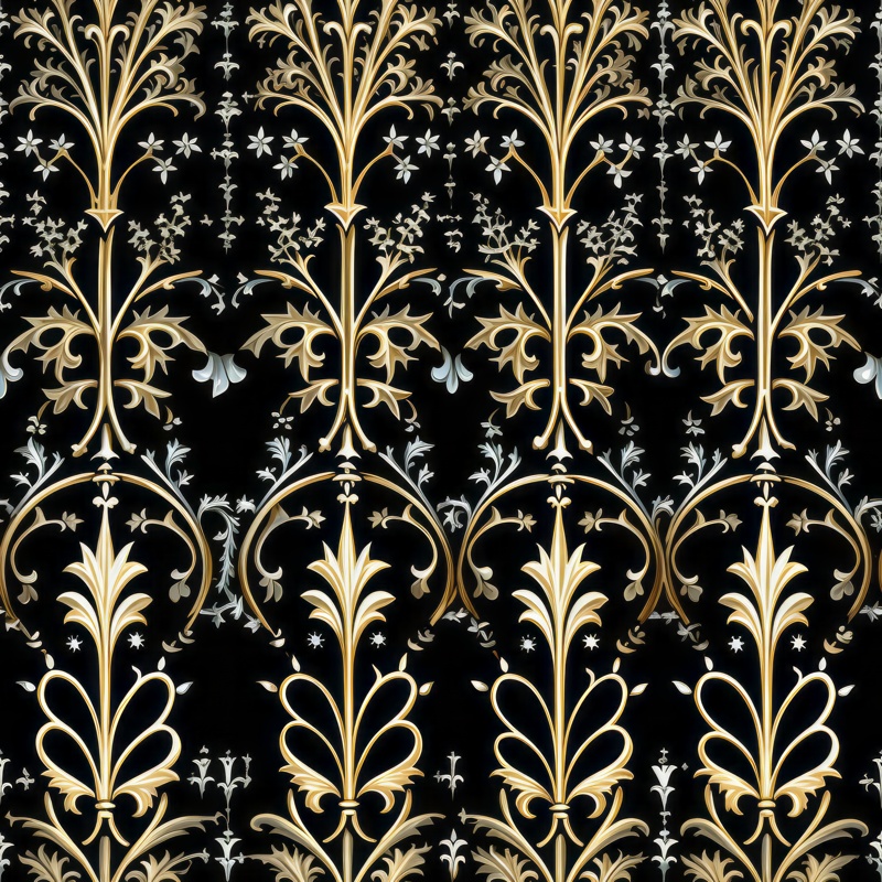 Gothic Manuscript Flora Gate PTN 002696 pattern design