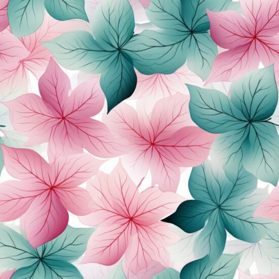 Graceful Ivy Leaf on Petal Gradient Seamless Pattern