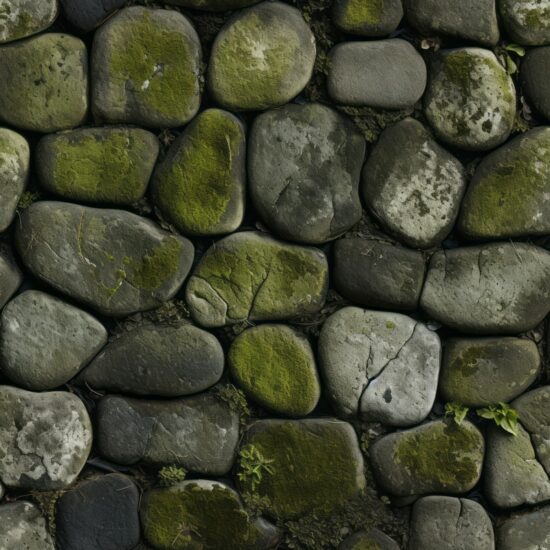 Green-Tinged Aged Stone Architecture Pattern Seamless Pattern