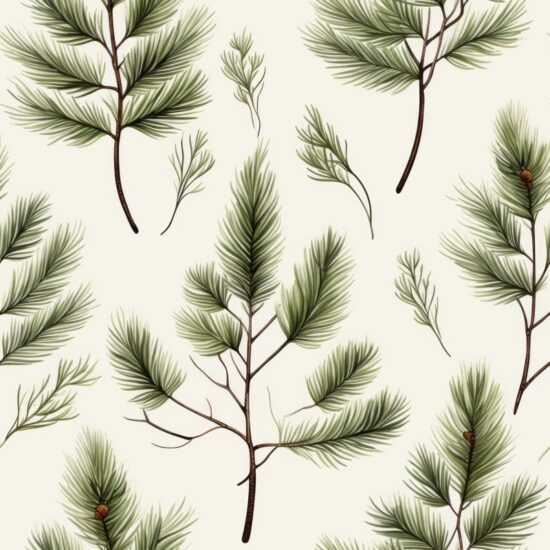 Green Pine Forest Magic Seamless Pattern
